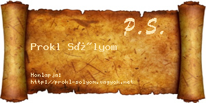 Prokl Sólyom névjegykártya